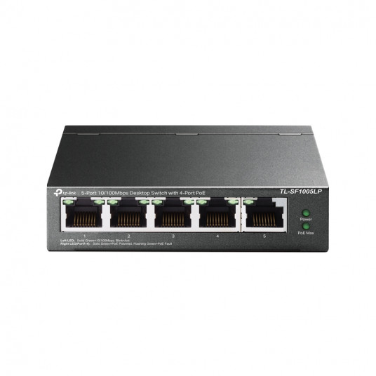  TP-LINK Switch TL-SF1005LP Unmanaged, Desktop, 10/100 Mbps (RJ-45) ports quantity 5, PoE ports quantity 4, Power supply type External 