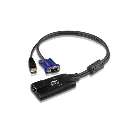  Aten USB VGA KVM Adapter 1 x RJ-45 Female, 1 x USB Male, 1 x HDB-15 Male 