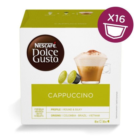  Nescafe Dolce Gusto Cappuccino kava, 16 kapsulių dėžutėje 