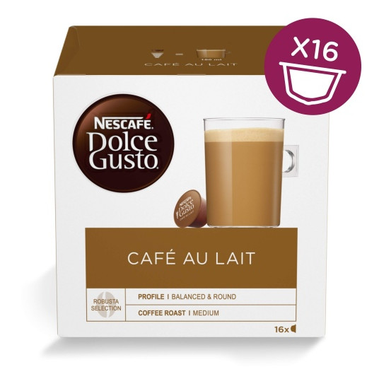  Nescafe Dolce Gusto Café au Lait kava 16 kapsulių dėžutėje 