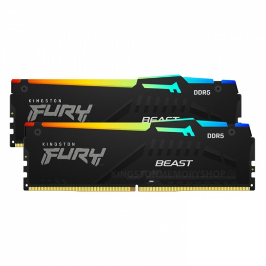  Kingston Fury Beast RGB 32GB DDR5, 5200 MHz, CL36, Non ECC DIMM, (16GB x2) 