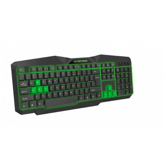  Esperanza EGK201G klaviatūra USB QWERTY Anglų (JK) Juoda, Žalia 