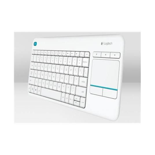  Logitech K400 Plus Wireless Touch Keyboard, Wireless, Keyboard layout QWERTY, USB port, Wireless connection Logitech 2.4 GHz Wireless Technology, Wireless range: 10 m (33 ft.), White, Dutch, 380 g 