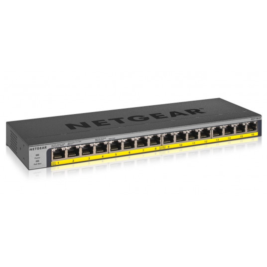  Netgear GS116LP Ne-valdomas Gigabit Ethernet (10/100/1000) Maitinimas per Eternetą (PoE) Juoda 