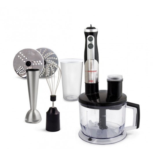  Esperanza EKM004 trintuvas 0,6 L Panardinamas maišytuvas Juoda, Sidabras, Permatomas 800 W 