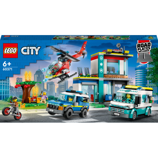 LEGO® 60371 CITY Skubiosios pagalbos transporto priemonių būstinė