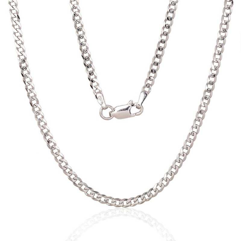 Sidabrinė grandinėlė Curb 2.5 mm , briaunų apdirbimas deimantu
