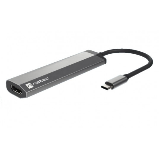  NATEC Fowler Slim Vielinis USB 3.2 Gen 1 (3.1 Gen 1) Type-C Juoda, Chromas 