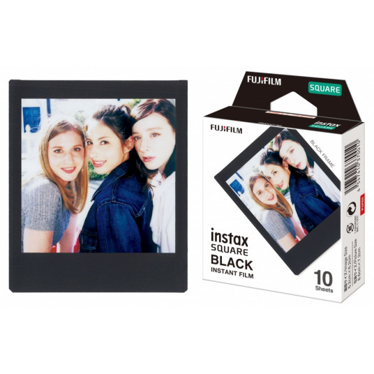  Momentinės fotoplokštelės instax SQUARE GLOSSY BLACK FRAME (10pl) 