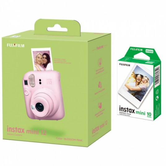  Momentinis fotoaparatas instax mini 12 BLOSSOM PINK+instax mini glossy (10pl) 