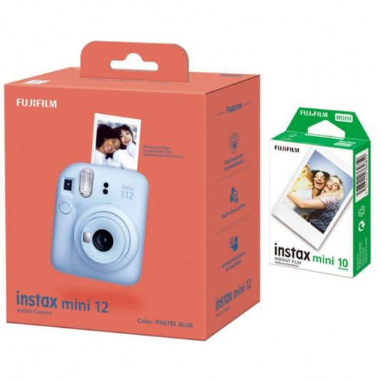  Momentinis fotoaparatas instax mini 12 PASTEL BLUE+instax mini glossy (10pl) 