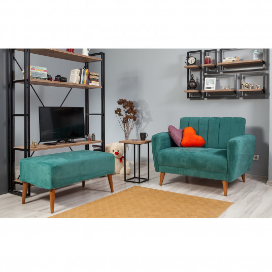 Sofos su foteliu komplektas Aqua Loveseat - žalia