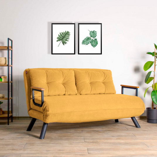 Sofa - lova Sando dvivietė geltona
