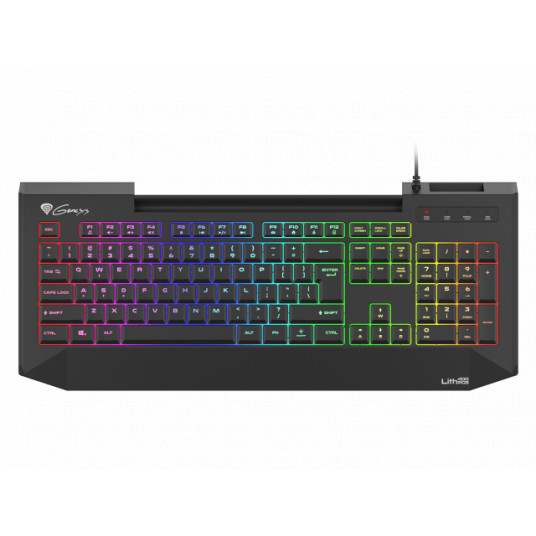 Klaviatūra Genesis LITH 400, RGB, US layout, Wired, Black