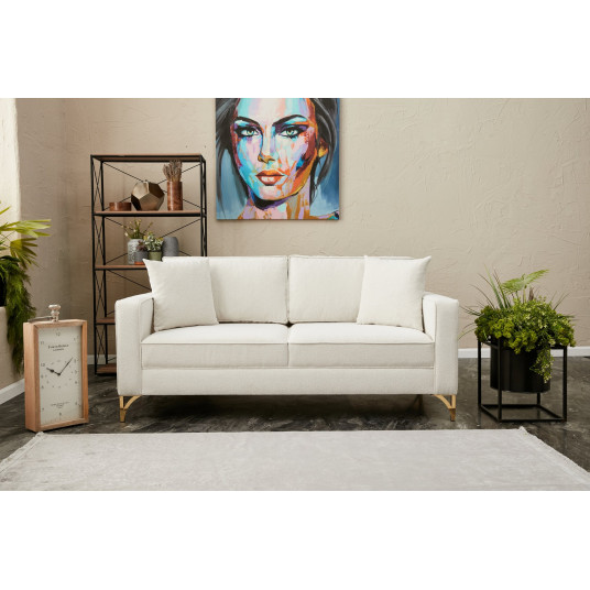 Sofa Berlin kreminė, auksinė 