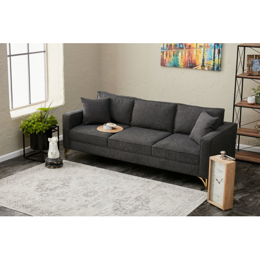 Sofa Berlin antracito, auksinė