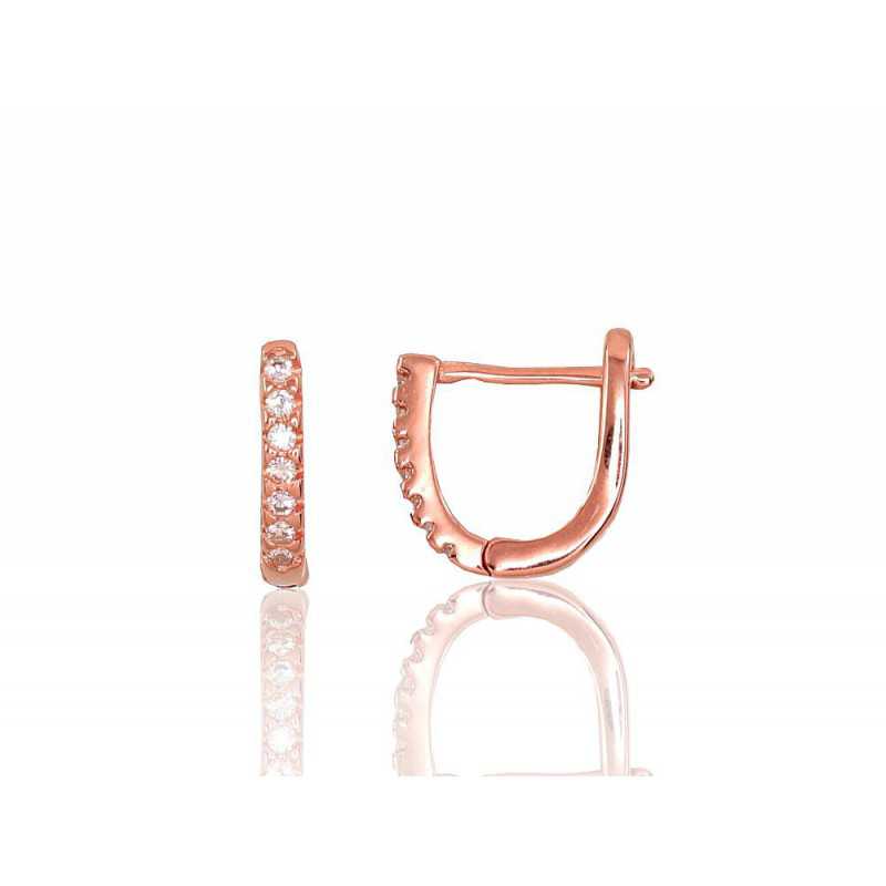 Paauksuoti sidabriniai auskarai anglišku užsegimu. Akmuo: Cirkonai. 2202949(PAu-R)_CZ