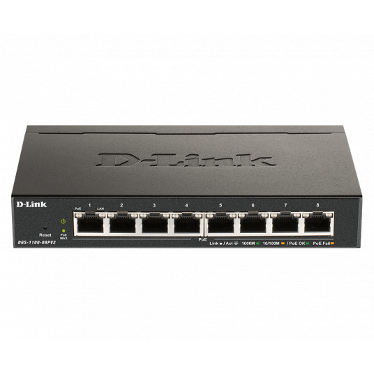  D-Link 8-Port Gigabit PoE Smart Managed Switch DGS-1100-08PV2 Web managed, Desktop 