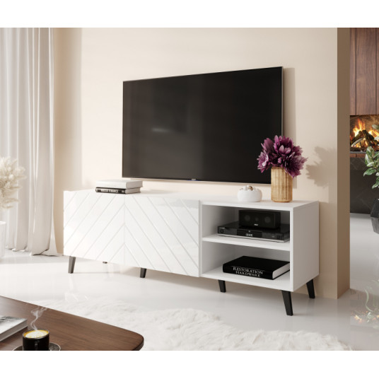 TV spintelė 150 ABETO matinė juoda/ blizgi juoda