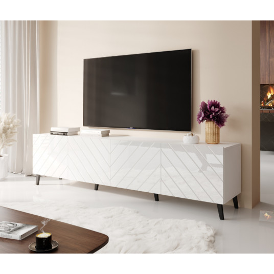 TV spintelė 200 ABETO matinė balta/ blizgi balta