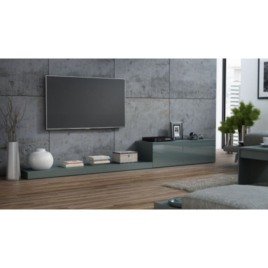 TV spintelė LIFE pilka/pilka blizgi