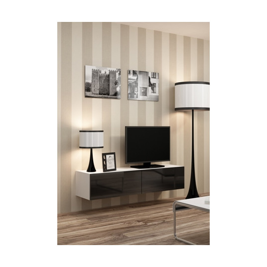 TV spintelė VIGO 140 balta/juoda