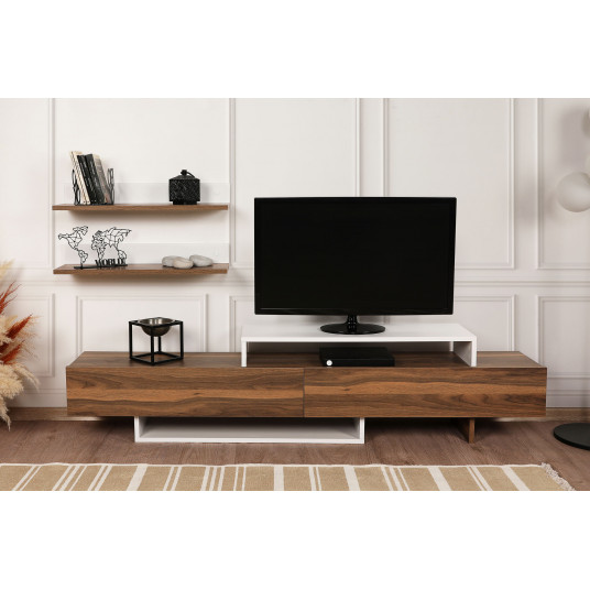 TV spintelė Nirvana - tikmedžio, balta