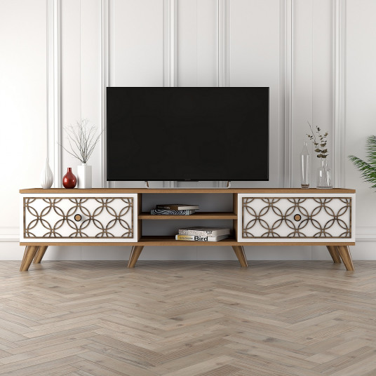 TV spintelė Class - riešuto, balta