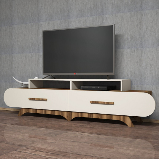 TV spintelė Flora - riešuto, kreminė