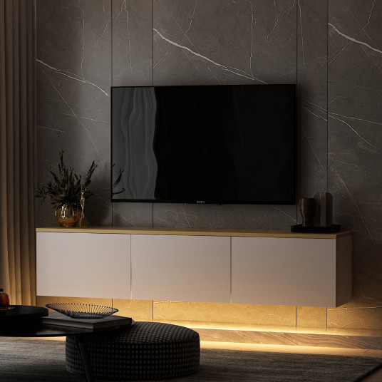TV spintelė Neon - balta v2