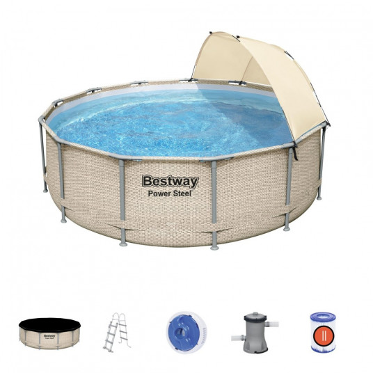 Baseinas su stogeliu Bestway Power Steel, 396x107