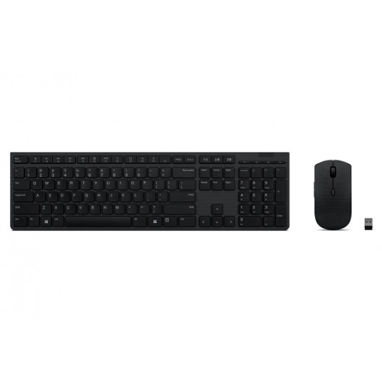  Lenovo Professional Wireless Rechargeable Keyboard and Mouse Combo US Euro Grey 
