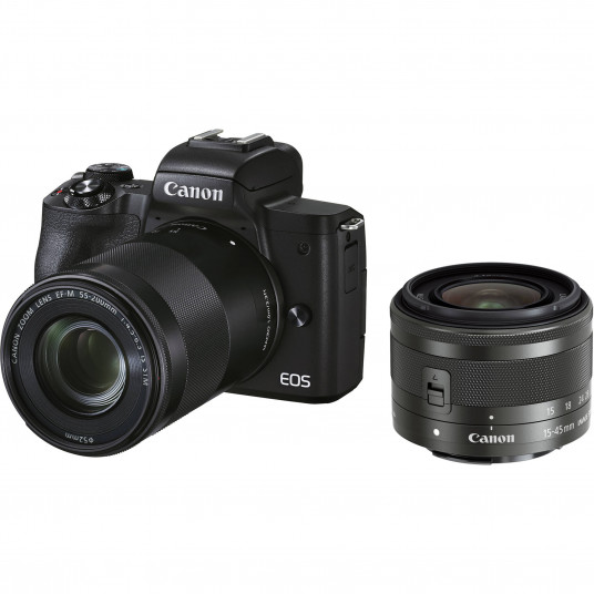  Sisteminis fotoaparatas Canon EOS M50 Mark II 15-45 IS STM + 55-200 IS STM (Black) 