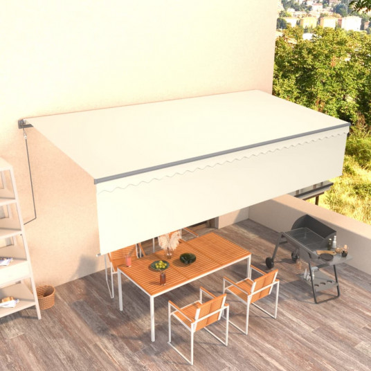 Automatiniu būdu ištraukiama markizė su uždanga, kreminė, 6x3m