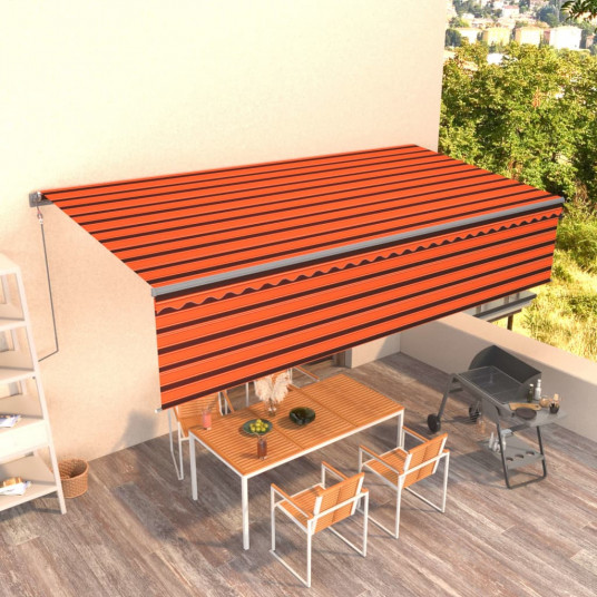 Automatiniu būdu ištraukiama markizė, oranžinė ir ruda, 6x3m