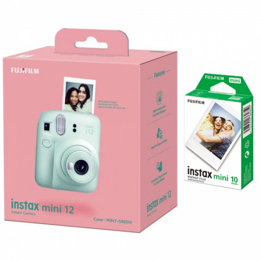  Momentinis fotoaparatas instax mini 12 MINT GREEN+instax mini glossy (10pl) 