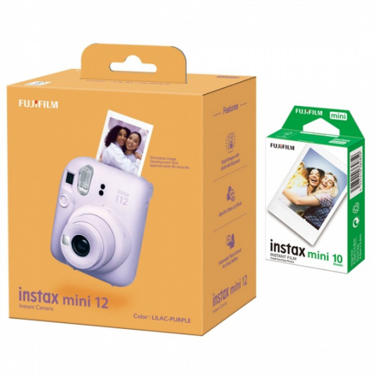  Momentinis fotoaparatas instax mini 12 LILAC PURPLE+instax mini glossy (10pl) 