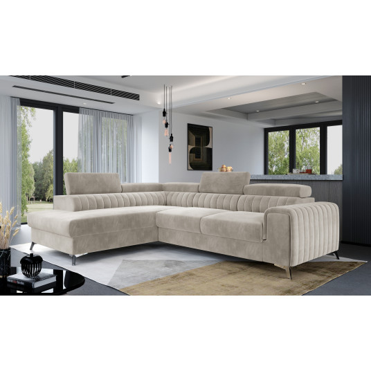  Kampinė sofa Laurence su patalynės dėže, audinys Paros 02 