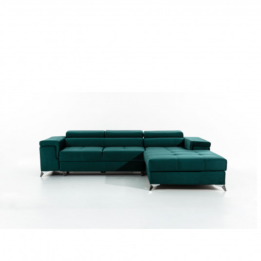 Kampinė sofa Ricardo su patalynės dėže, audinys Monolith 37