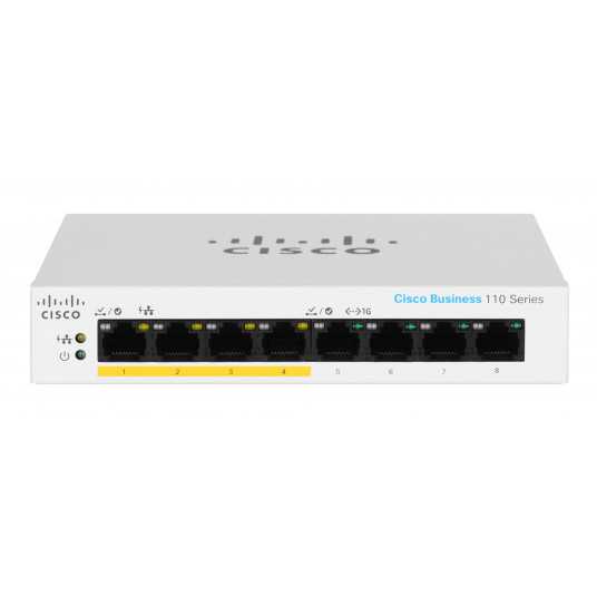  CBS110 Unmanaged 8-port GE, Partial PoE, Desktop, Ext PS 