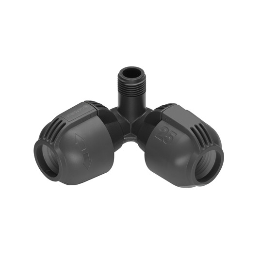 Pakreipta L formos jungtis 25 mm x 1/2" išorinis sriegis Gardena 02782-20