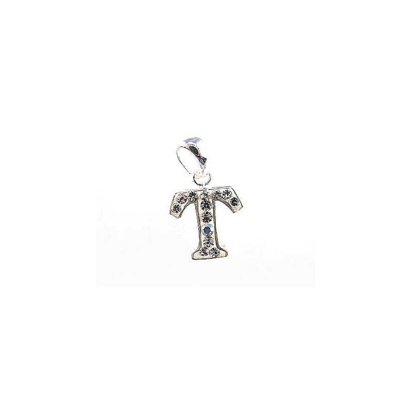 Sidabrinis pakabukas - vardo raidė, Sidabras, praba 925°, Akmuo: Swarovski kristalai