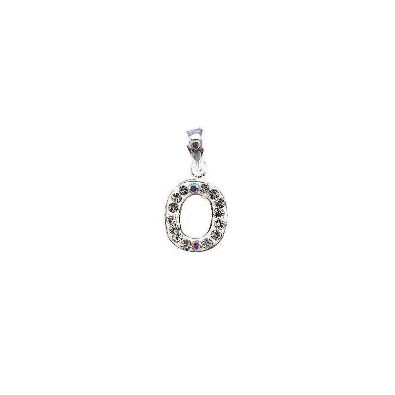 Sidabrinis pakabukas - vardo raidė, Sidabras, praba 925°, Akmuo: Swarovski kristalai