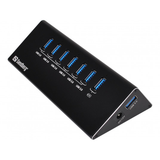  HUB 7Port Sandberg SuperSpeed aktiv mit Netzteil Black 