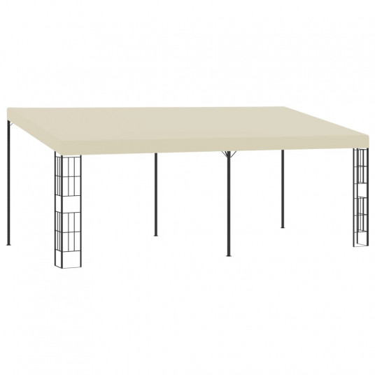  Prie sienos montuojama pavėsinė, kreminė, 3x6m, audinys 