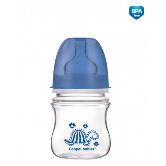 CANPOL BABIES plataus kaklelio buteliukas EASYSTART, colorful animals, 3-6 mėn+, 120 ml, 35/205 