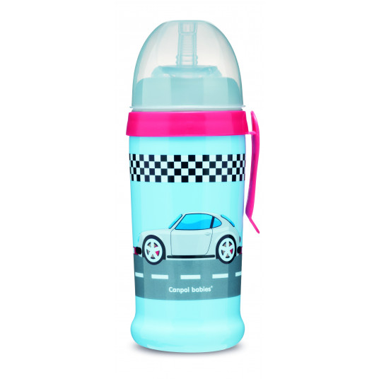 CANPOL BABIES sportinis neišsipilantis puodelis RACING CARS, tamsiai mėlynas, 56/516_blud