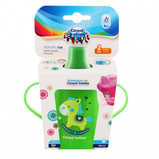  CANPOL BABIES neišsipilantis puodelis, žalias, 250 ml, 31/200_gre 