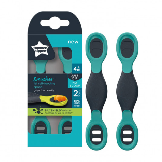 TOMMEE TIPPEE pirmieji šaukšteliai SMUSHEE, 4 mėn+, 2 vnt., 44718610