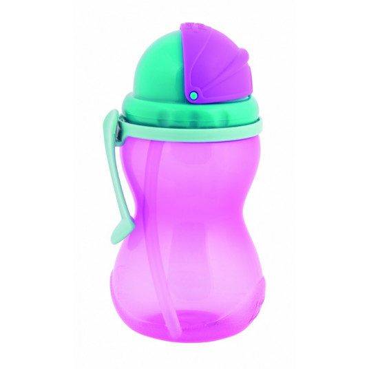  CANPOL BABIES gertuvė su šiaudeliu 370ml 56/113 pink 